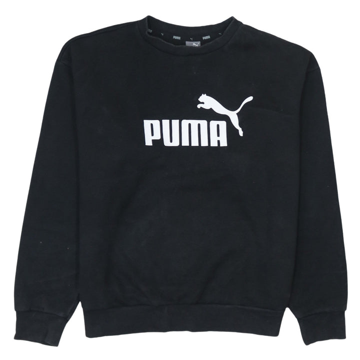 Puma Women's Black Medium Pullover Sweatshirt with Logo Print