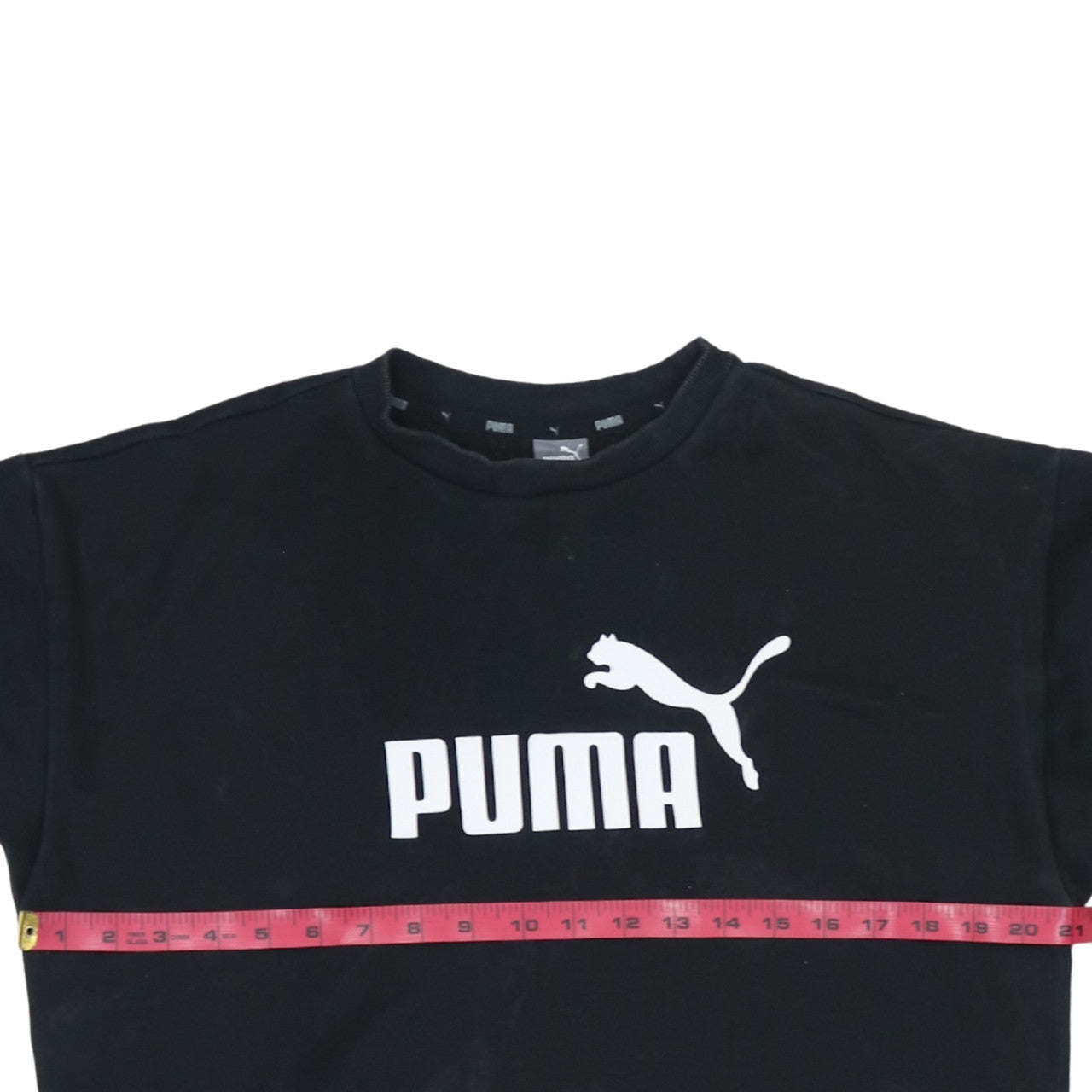 Puma Women's Black Medium Pullover Sweatshirt with Logo Print