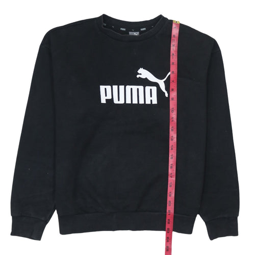 Puma Women's Black Medium Pullover Sweatshirt with Logo Print