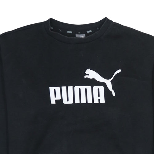 Puma Women's Black Medium Pullover Sweatshirt with Logo Print