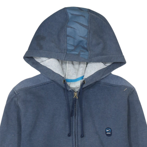 Nike Men's Blue Full Zip Hoodie Medium Fleece Cotton Sweatshirt