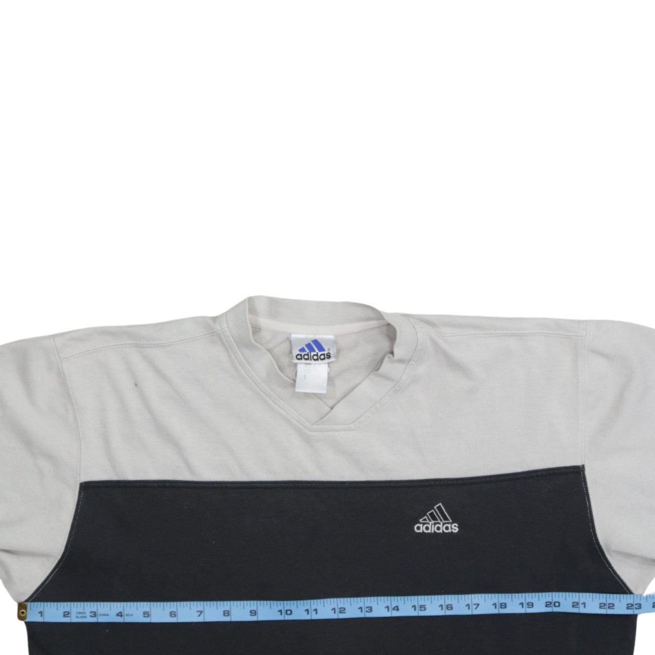 Adidas Mens Grey Black V-Neck Pullover Sweatshirt Size M