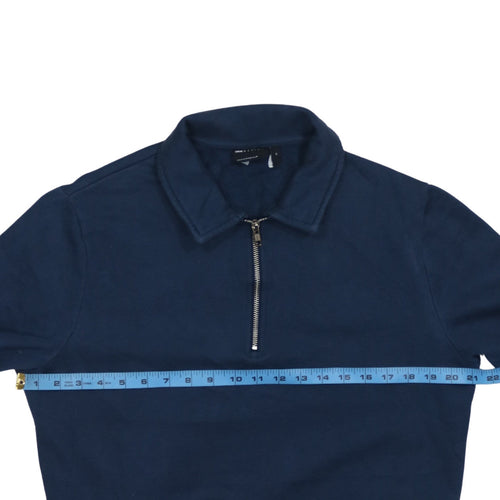 ASOS DESIGN Men's Blue Collared 1/2 Zip Sweatshirt Size M