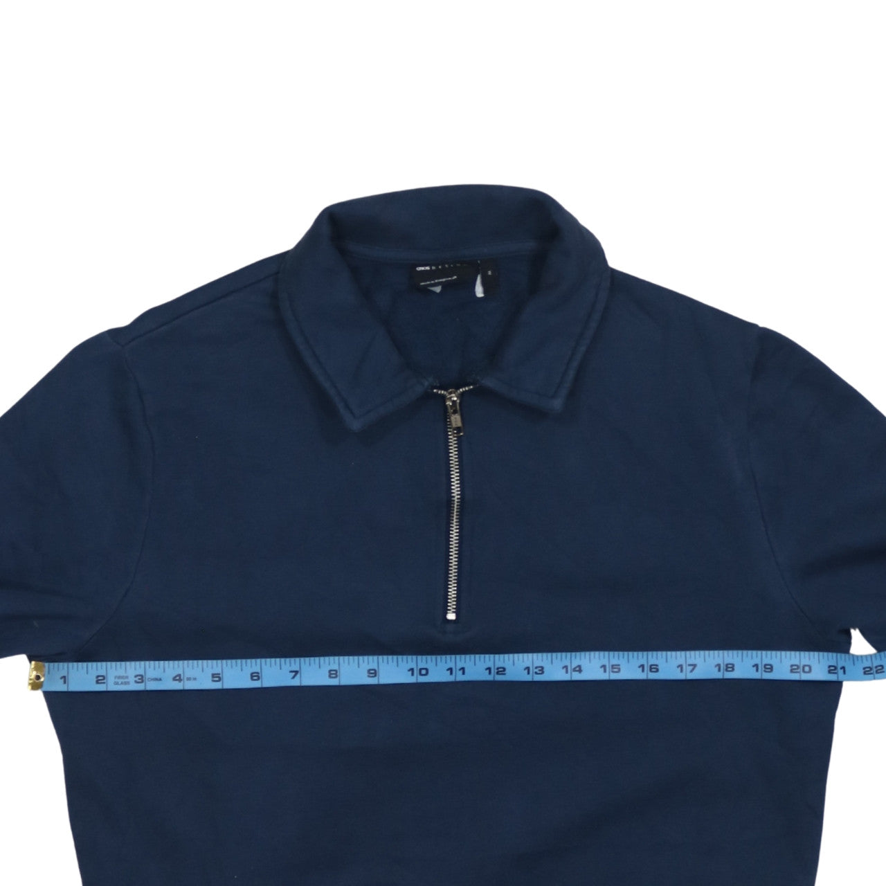 ASOS DESIGN Men's Blue Collared 1/2 Zip Sweatshirt Size M