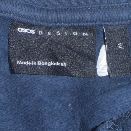 ASOS DESIGN Men's Blue Collared 1/2 Zip Sweatshirt Size M