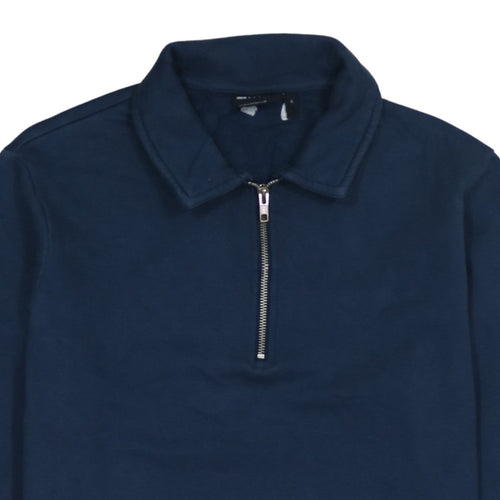 ASOS DESIGN Men's Blue Collared 1/2 Zip Sweatshirt Size M