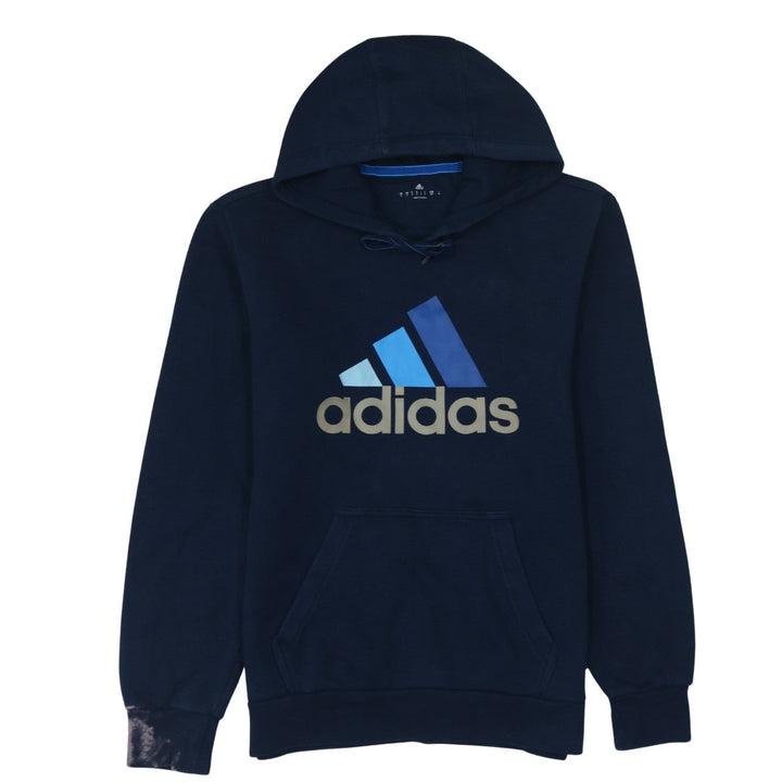 Adidas Men's Blue Pullover Hoodie Size S Sports Fleece Sweatshirt