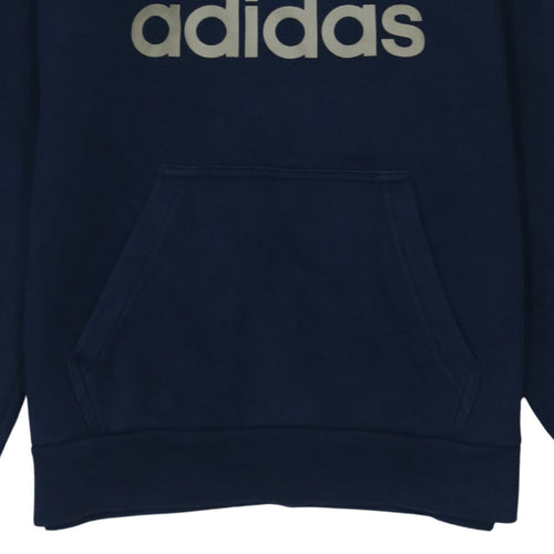 Adidas Men's Blue Pullover Hoodie Size S Sports Fleece Sweatshirt