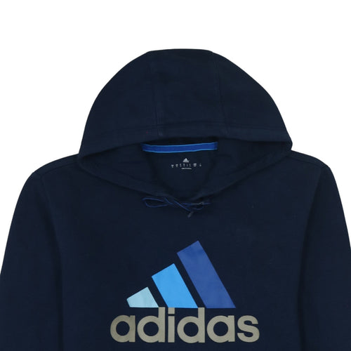 Adidas Men's Blue Pullover Hoodie Size S Sports Fleece Sweatshirt