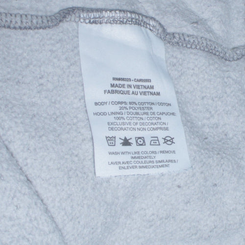 Nike Boys Grey XL Pullover Hoodie with Logo Print Fleece Sweatshirt