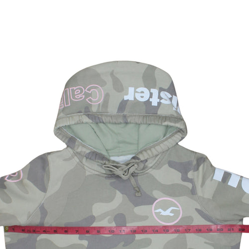 Hollister Women's Camouflage Pullover Hoodie Green Small