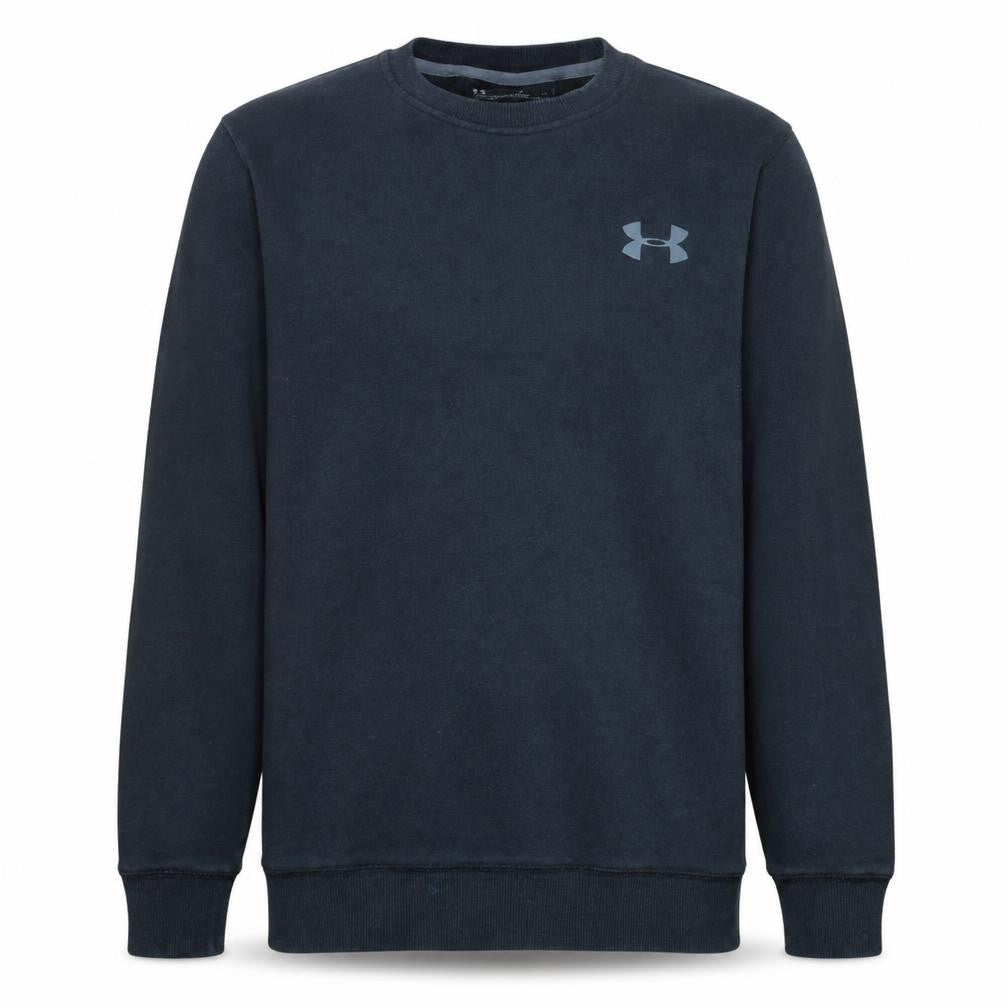 Front view of Under Armour Men's Black Small Pullover Crew Neck Sweatshirt