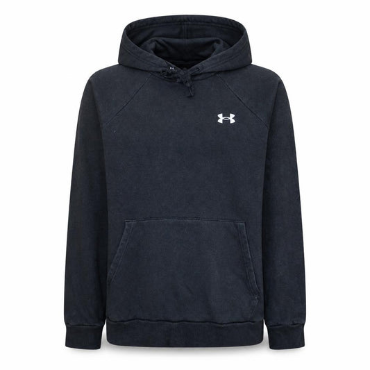Front view of Under Armour Men's Black XS Pullover Hoodie Loose Fit Sportswear