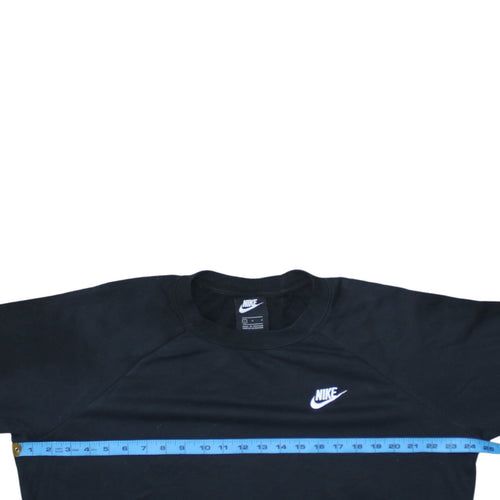 Nike Women Black L Pullover Crew Neck Sweatshirt Cotton Blend