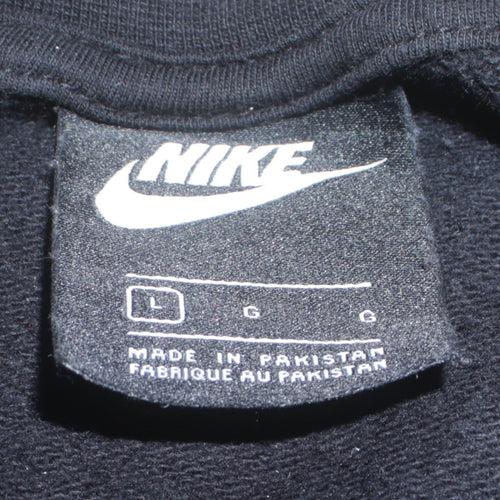 Nike Women Black L Pullover Crew Neck Sweatshirt Cotton Blend
