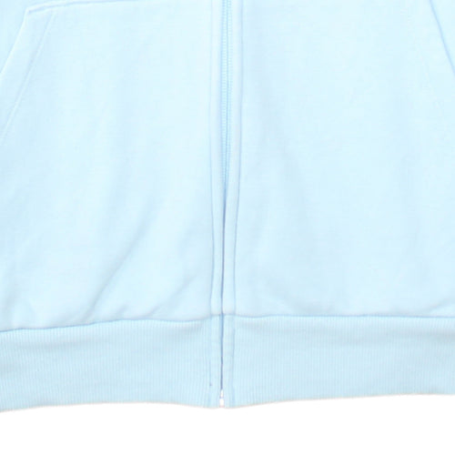 Puma Women’s Light Blue Full Zip Hoodie Size L Cotton Blend