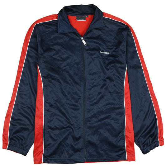 Reebok Mens Navy Red Track Jacket XL Full Zip Windbreaker