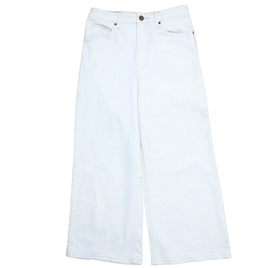 Lee Women's White Wide-Leg Jeans Size 8 Stretch Denim