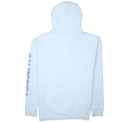 Hollister Mens White Pullover Hoodie L Logo Fleece Sweatshirt