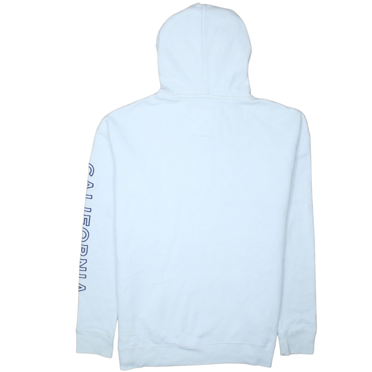 Hollister Mens White Pullover Hoodie L Logo Fleece Sweatshirt