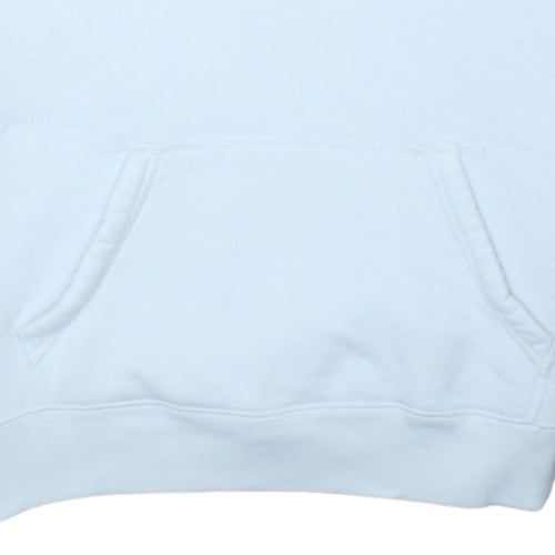 Hollister Mens White Pullover Hoodie L Logo Fleece Sweatshirt