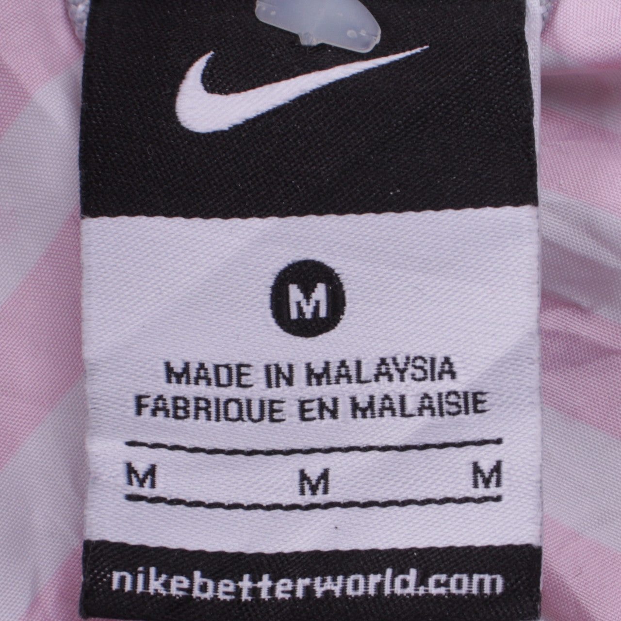 Nike Womens Pink Striped Hooded Lightweight Windbreaker Jacket M