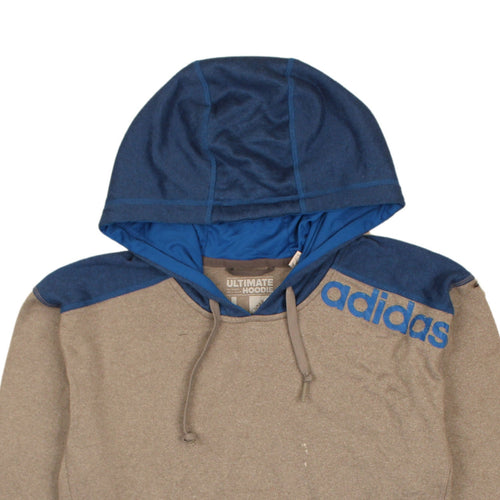 Adidas Men's Brown Blue Ultimate Pullover Hoodie Size L