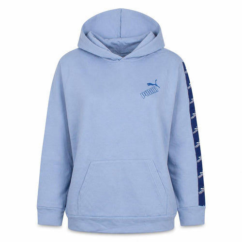 Puma Teens Blue Pullover Hoodie with Logo Tape Detail Size L 14-16