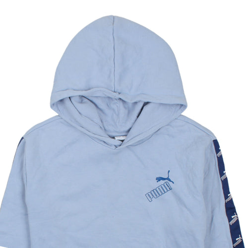 Puma Teens Blue Pullover Hoodie with Logo Tape Detail Size L 14-16