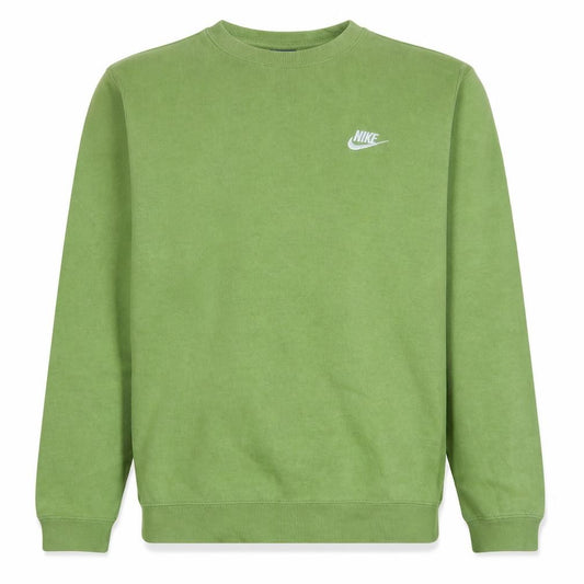 Front view of Nike Men's Green Crew Neck Pullover Sweatshirt, size S