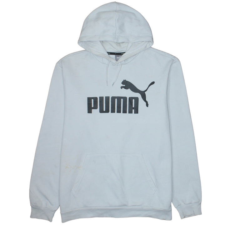 Puma Men's White XL Pullover Hoodie Graphic Logo Sweatshirt
