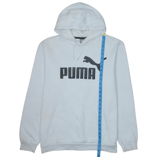 Puma Men's White XL Pullover Hoodie Graphic Logo Sweatshirt