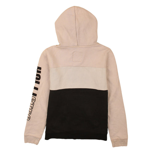 Hollister Men's Beige Pullover Hoodie M Fleece Graphic Logo Sweatshirt