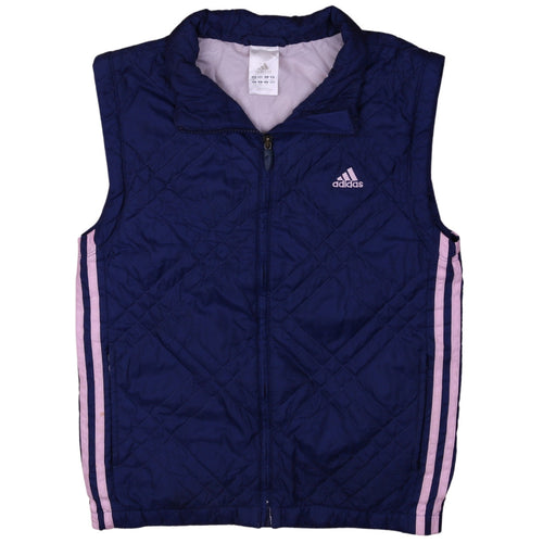 Adidas Women's Blue Quilted Full Zip Sports Waistcoat Size 12