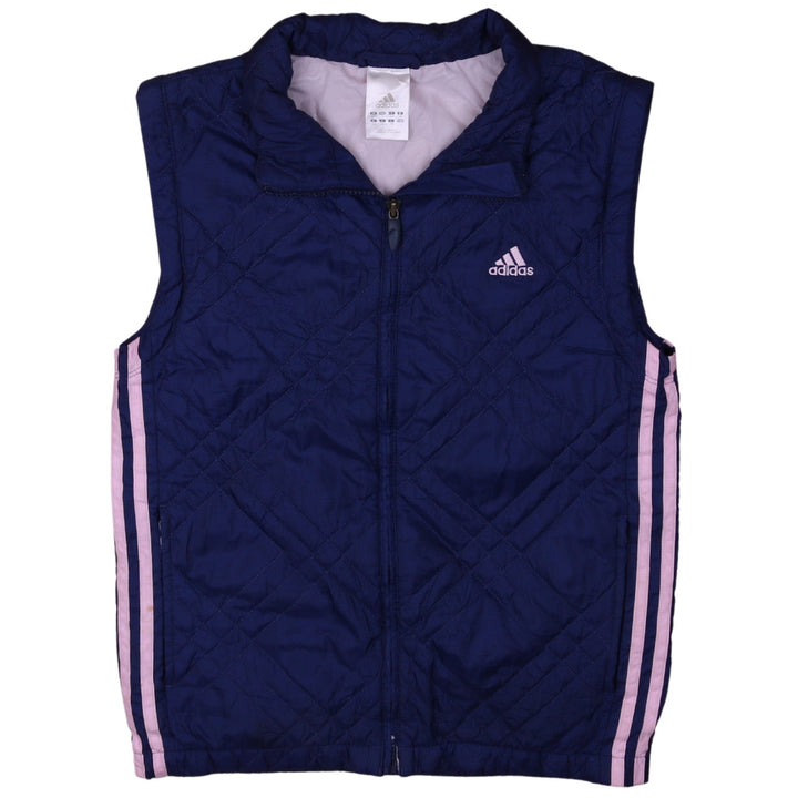 Adidas Women's Blue Quilted Full Zip Sports Waistcoat Size 12
