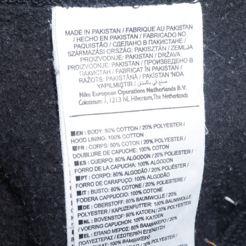 Nike Men's Black Pullover Hoodie Size M Regular Fit Fleece
