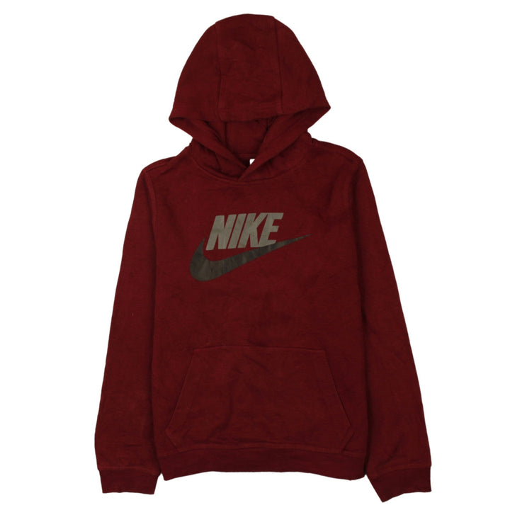 Nike Womens Burgundy Pullover Hoodie XL Logo Front Sweatshirt