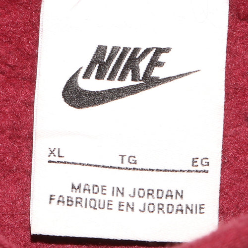 Nike Womens Burgundy Pullover Hoodie XL Logo Front Sweatshirt