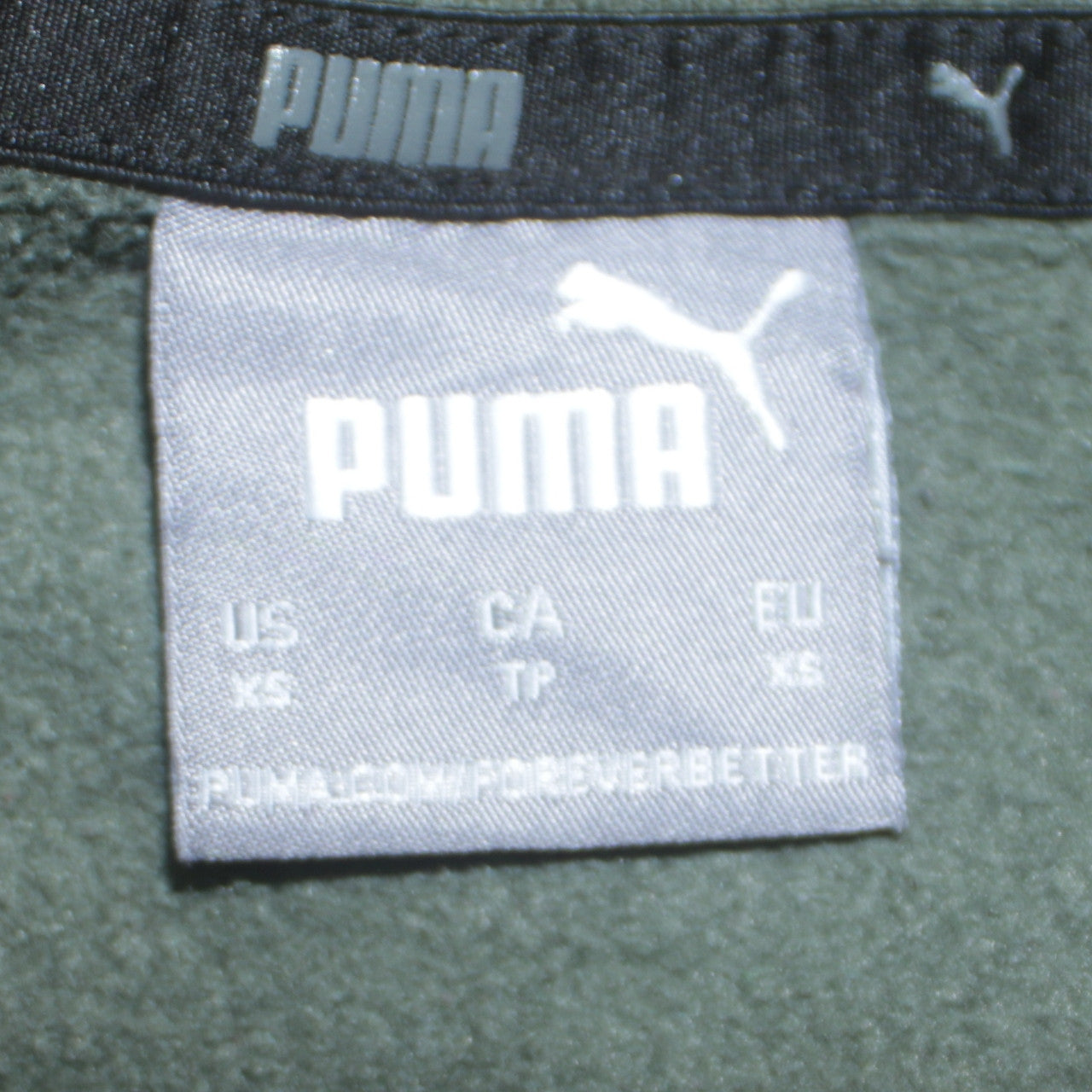 Puma Men's Green XS Crew Neck Logo Sweatshirt Pullover