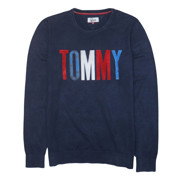 Tommy Hilfiger Men's Blue XL Pullover Sweatshirt Crew Neck Logo
