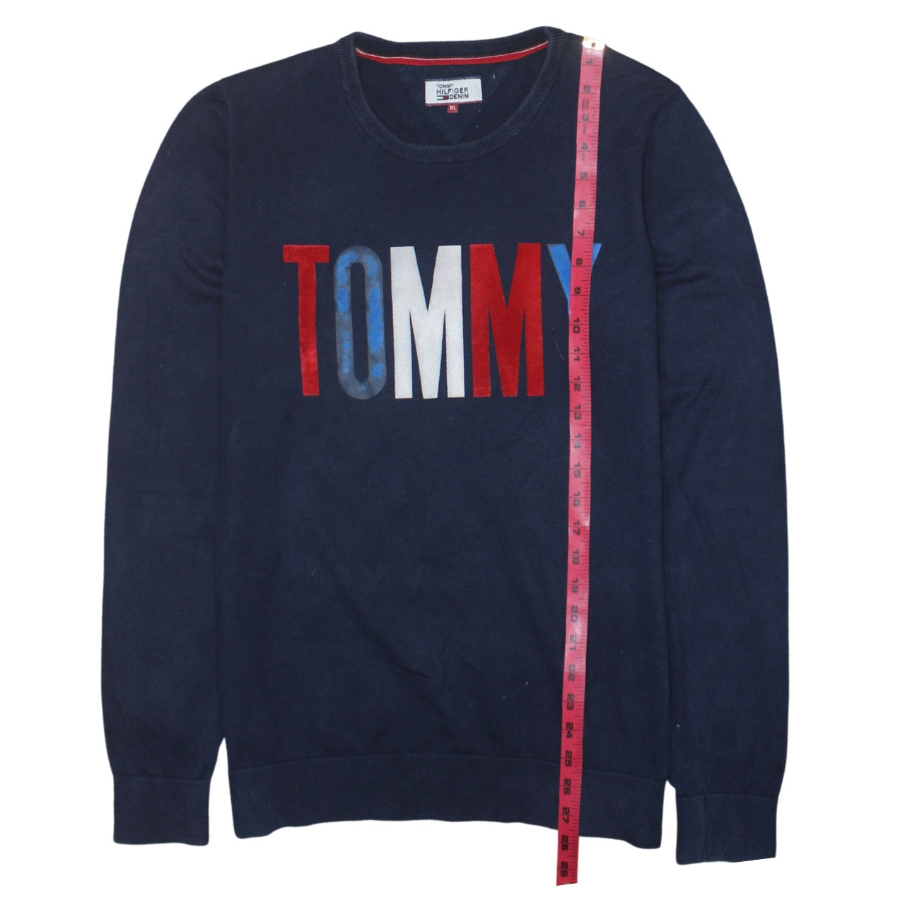 Tommy Hilfiger Men's Blue XL Pullover Sweatshirt Crew Neck Logo