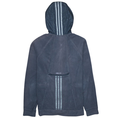 Adidas Women Navy Blue Full Zip Hooded Fleece Jacket Size 12