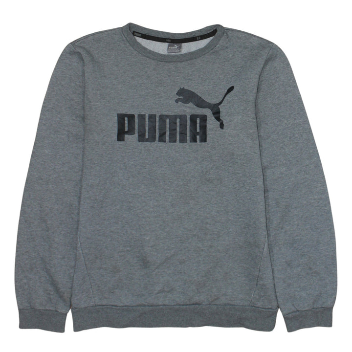 Puma Boys Grey Crew Neck Pullover Sweatshirt 15-16 Years Logo Print