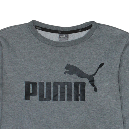 Puma Boys Grey Crew Neck Pullover Sweatshirt 15-16 Years Logo Print