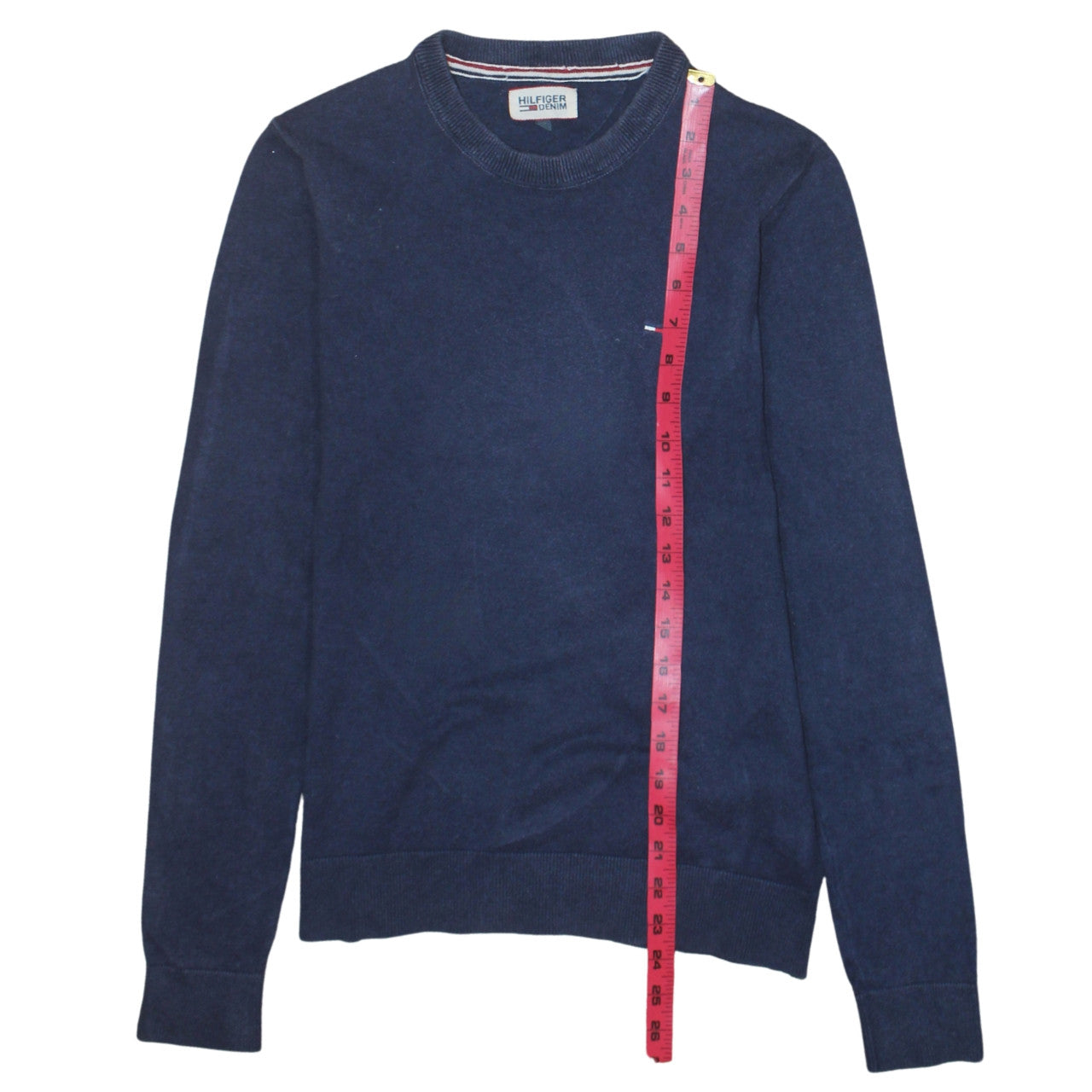 Tommy Hilfiger Men's Blue Crew Neck Cotton Pullover Jumper M
