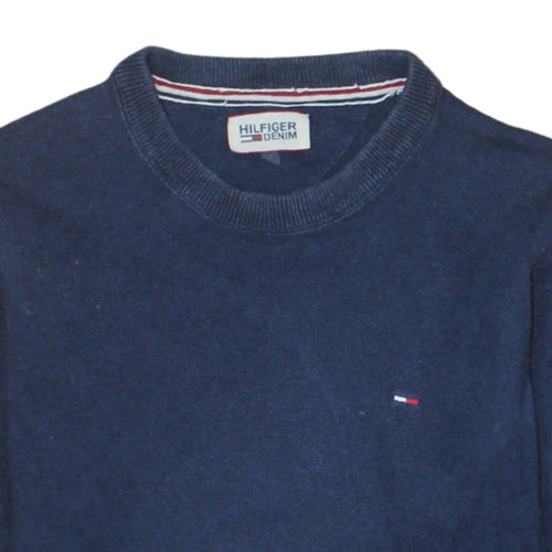 Tommy Hilfiger Men's Blue Crew Neck Cotton Pullover Jumper M
