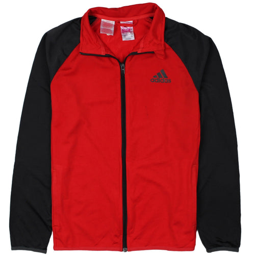 Adidas Boys Red Black Track Jacket 13-14 Years Full Zip Sportswear