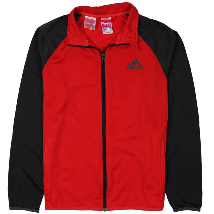 Adidas Boys Red Black Track Jacket 13-14 Years Full Zip Sportswear