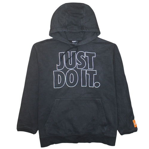 Nike Men's Black 2XL Pullover Hoodie Just Do It Fleece Sweatshirt