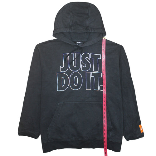 Nike Men's Black 2XL Pullover Hoodie Just Do It Fleece Sweatshirt